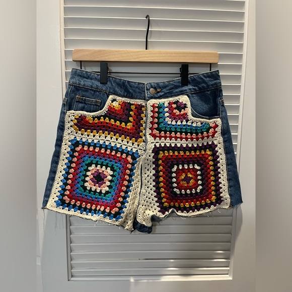Farm‎ Rio crochet Jean shorts NWT